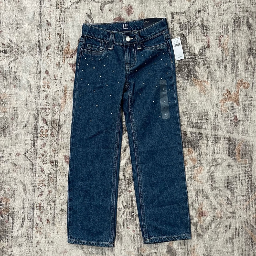 GAP Kids - Dark blue denim jeans with silver gems - super cute and trendy